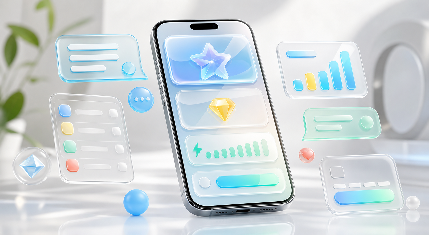 Telegram Premium va Stars uchun liquid glass telefon interfeysi